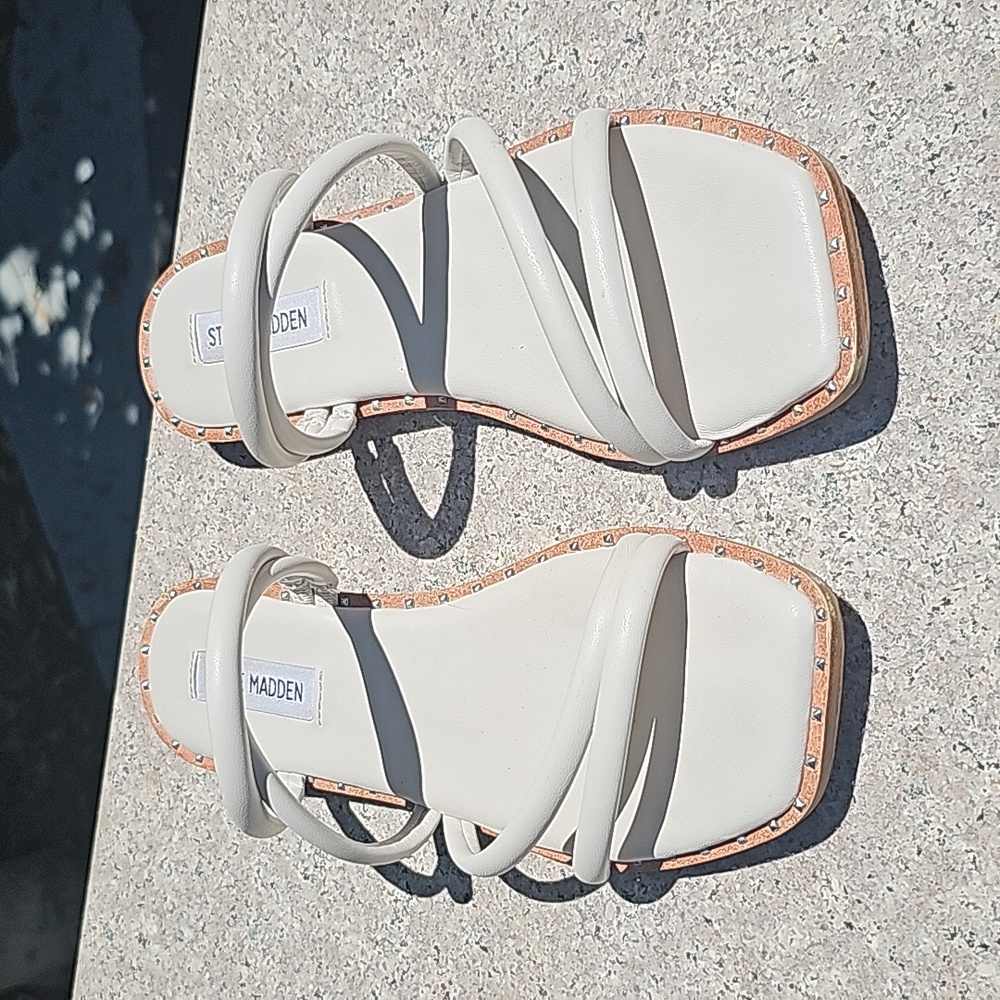 Steve Madden White Strappy Sandals